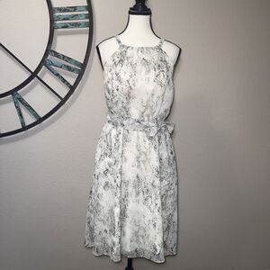 Banana Republic Dress 4 NWT Snake Print Lined Halter Tie Belt
